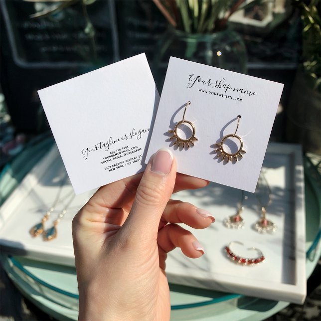 Modern simple white stud earring display square (Modern simple white stud earring display square)