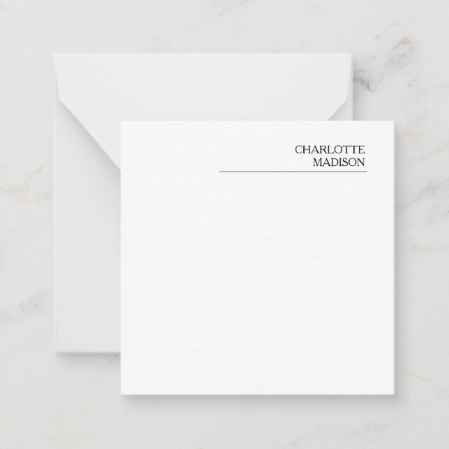 Modern Simple White Trendy Minimalist Plain  Card (Front)