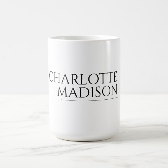 Modern Simple White Trendy Minimalist Plain  Coffee Mug (Center)