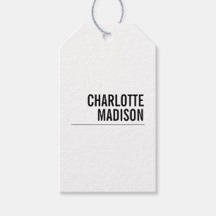 Modern Simple White Trendy Minimalist Plain Gift Tags