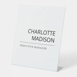 Modern Simple White Trendy Minimalist Plain  Pedestal Sign