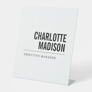 Modern Simple White Trendy Minimalist Plain  Pedestal Sign