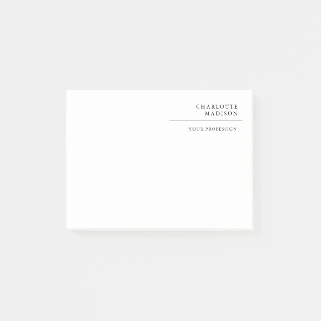 Modern Simple White Trendy Minimalist Plain  Post-it Notes (Front)