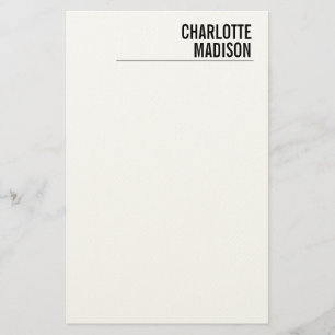 Modern Simple White Trendy Minimalist Plain  Stationery