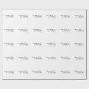 Modern Simple White Trendy Minimalist Plain  Wrapping Paper