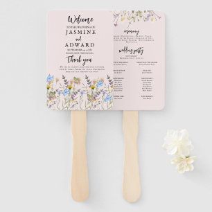 Modern Simple Wildflower Floral Wedding Hand Fan