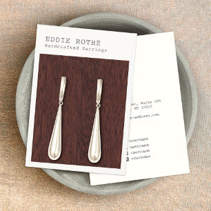 Modern Simple Wood Earring Display Business Card