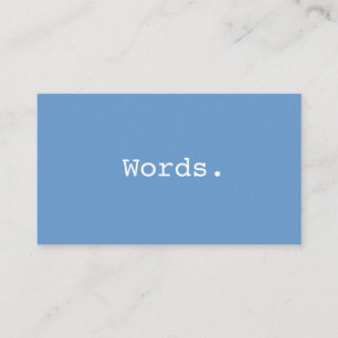 Modern simple writer publisher editor blue-grey business card