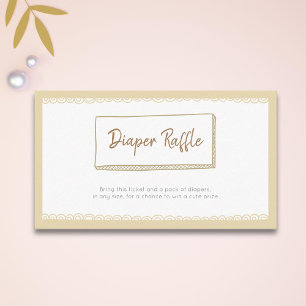 Modern Simple Yellow Diaper Raffle Enclosure Card