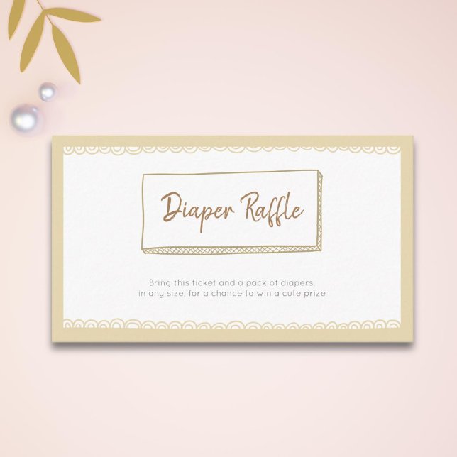 Modern Simple Yellow Diaper Raffle Enclosure Card (Creator Uploaded)