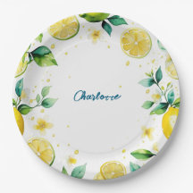 Modern Simple yellow Lemon watercolor birthday