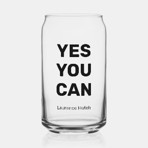  Modern Simple Yes You Can Personalised Name  Glass