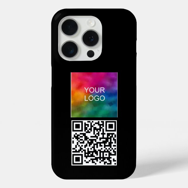 Modern Simple Your QR Code Upload Logo Template Case-Mate iPhone Case (Back)