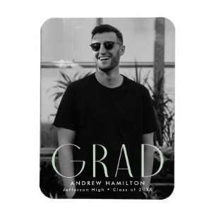 Modern Simplicity Mint Photo Graduation Magnet