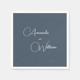Modern Simplicity Navy Blue Wedding Napkin