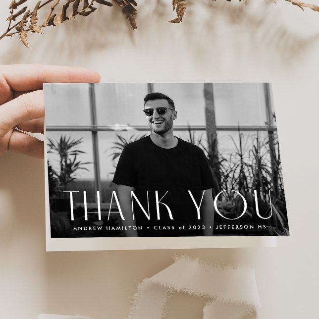 Modern Simplicity Photo Graduation Thank You Card (Creator Uploaded)