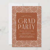Modern Simplicity Rust Photo Graduation Party Invitation (Back)