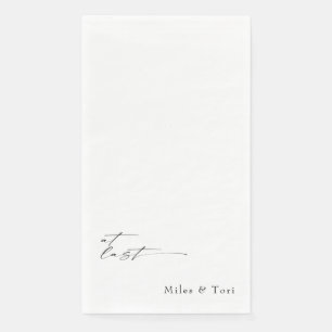 Modern Simplicity White At Last Wedding  Napkin