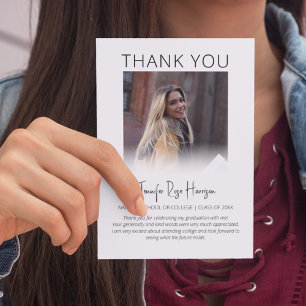 Modern Simplistic Photo Graduation Thank You Card