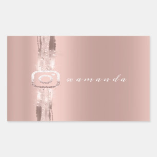Modern Simply  Makeup Pink Spark Instagra Rose Rectangular Sticker