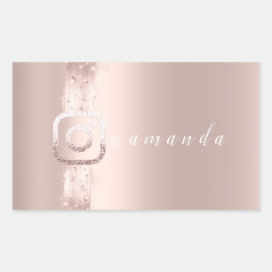 Modern Simply Makeup Social Instagra Logo Rectangular Sticker