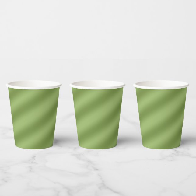 Modern Simply Solid Green gradient Wave pattern Paper Cups (Multi)