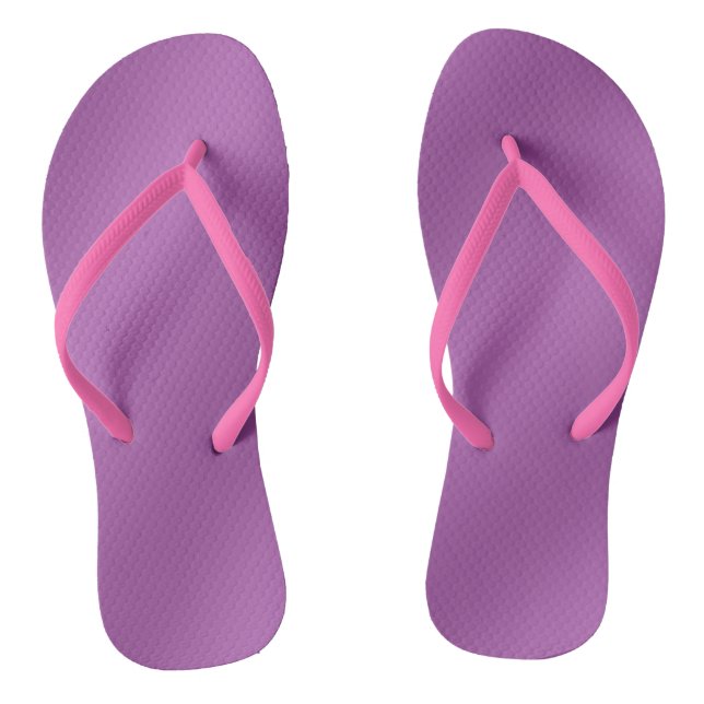 Modern Simply Solid purple gradient Wave pattern Jandals (Footbed)
