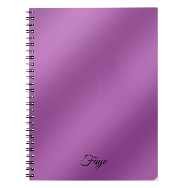 Modern Simply Solid purple gradient Wave pattern Notebook (Front)