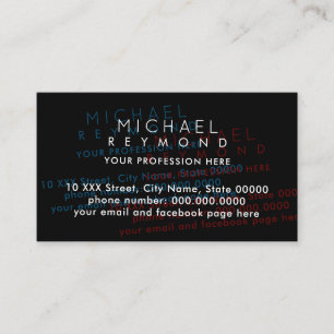 Modern Simulating Printing Errors I overprints Business Card