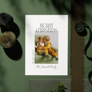 Modern Single Photo Minimalist Christmas Card