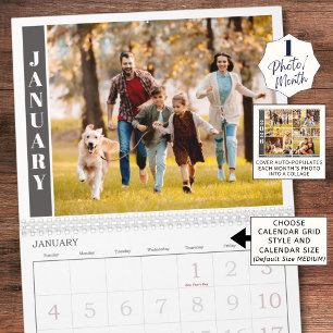 Modern Single Photo Per Month and Collage on Cover Calendar