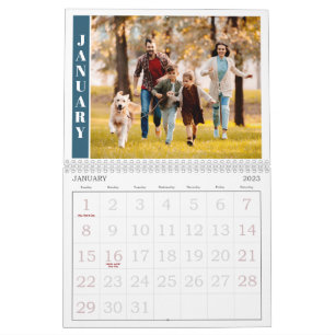 Modern Single Photo Per Month and Collage on Cover Calendar