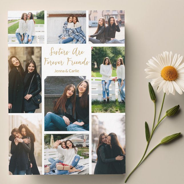 Modern Sister Photo Collage Customisable Quote Card (Creator Uploaded)
