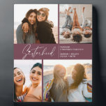 Modern Sisterhood Photo Collage Purple Plaque<br><div class="desc">Enjoy a special photo collage keepsake of your sisters or best friends. Featuring a signature style typography with a heart on top and some text for you to customise. If you would like to change anything font size,  colour etc,  click on customise further to access the design panel.</div>