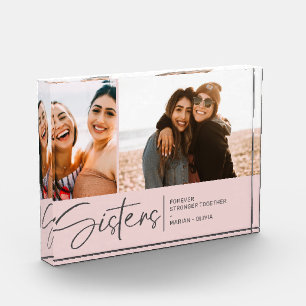 Modern Sisters Keepsake Two Photos Blush Pink