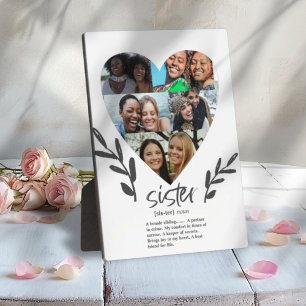 Modern Sisters Quote Photo Heart Plaque