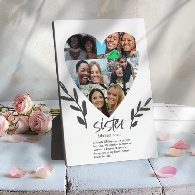 Modern Sisters Quote Photo Heart Plaque (Creator Uploaded)