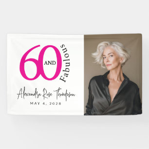 Modern Sixty and Fabulous 60th Birthday Party Banner