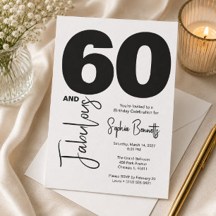 Modern Sixty and Fabulous 60th Birthday Party Invitation