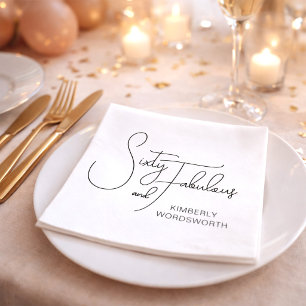 Modern Sixty and Fabulous 60th Birthday Party Napkin