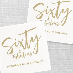 Modern Sixty and Fabulous Bold 60th Birthday Party Napkin