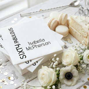 Modern Sixty and Fabulous Bold Birthday Party Napkin