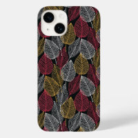 Modern Skeleton Leaves Autumn Pattern
