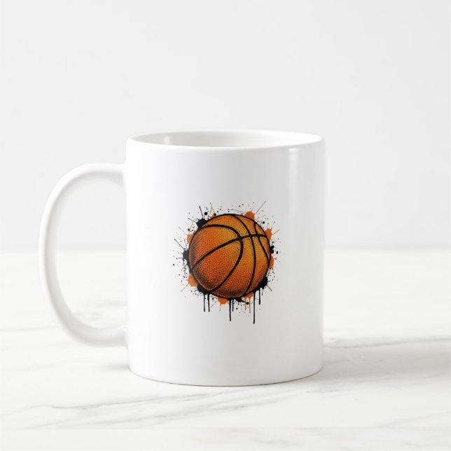 Modern Sketch Basketball Illustration Mug (Left)