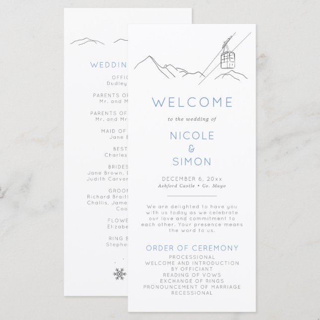 Modern Ski Resort Charming Wintery Mountain Peaks Programme (Front/Back)