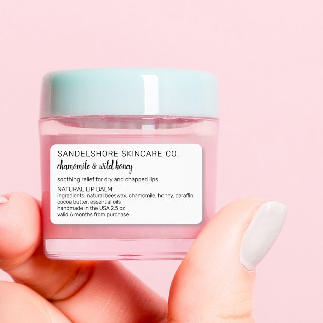 Modern Skincare Horizontal Product Ingredient List Label (Creator Uploaded)