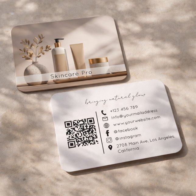  Modern Skincare Products Business Card wit (Creator Uploaded)