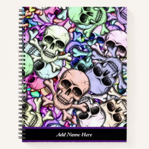 Modern Skull Colourful Pattern  Notebook