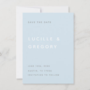 Modern Sky Blue Editorial All Caps Save the Date
