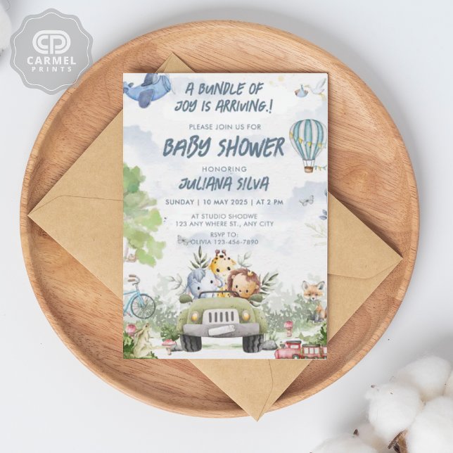 Modern Sky Blue White Teddy Bear Floral Design  Invitation (Modern Sky Blue White Teddy Bear Floral Design Invitation)